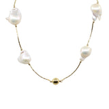 Melissa - Gold-Tone Freshwater Pearl Baroque Necklace