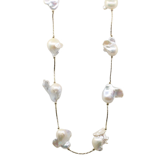 Melissa - Gold-Tone Freshwater Pearl Baroque Necklace