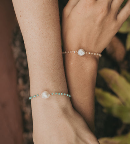 Hudson - Freshwater pearl and crystal bracelet (Wrist)