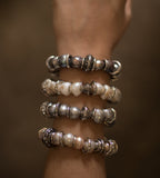 Madeira - Freshwater pearl stretch bracelet with charm (Wrist)