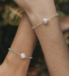 Hudson - Freshwater pearl and crystal bracelet (Wrist #3)