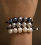 Aegean - Five freshwater pearl adjustable string bracelet (Wrist)