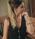 Madeira - Freshwater pearl stretch bracelet with charm (Lifestyle #2)