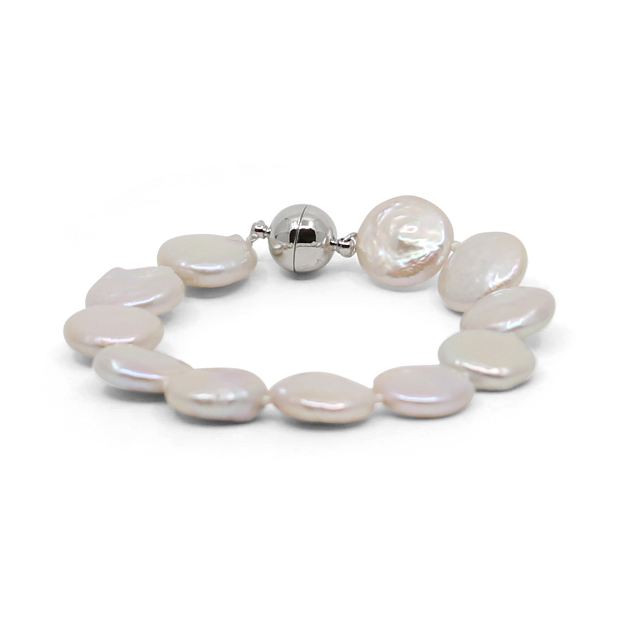Buy quality White flat pearls with cz chakri 1 layers bracelet jbg0125 in  Hyderabad