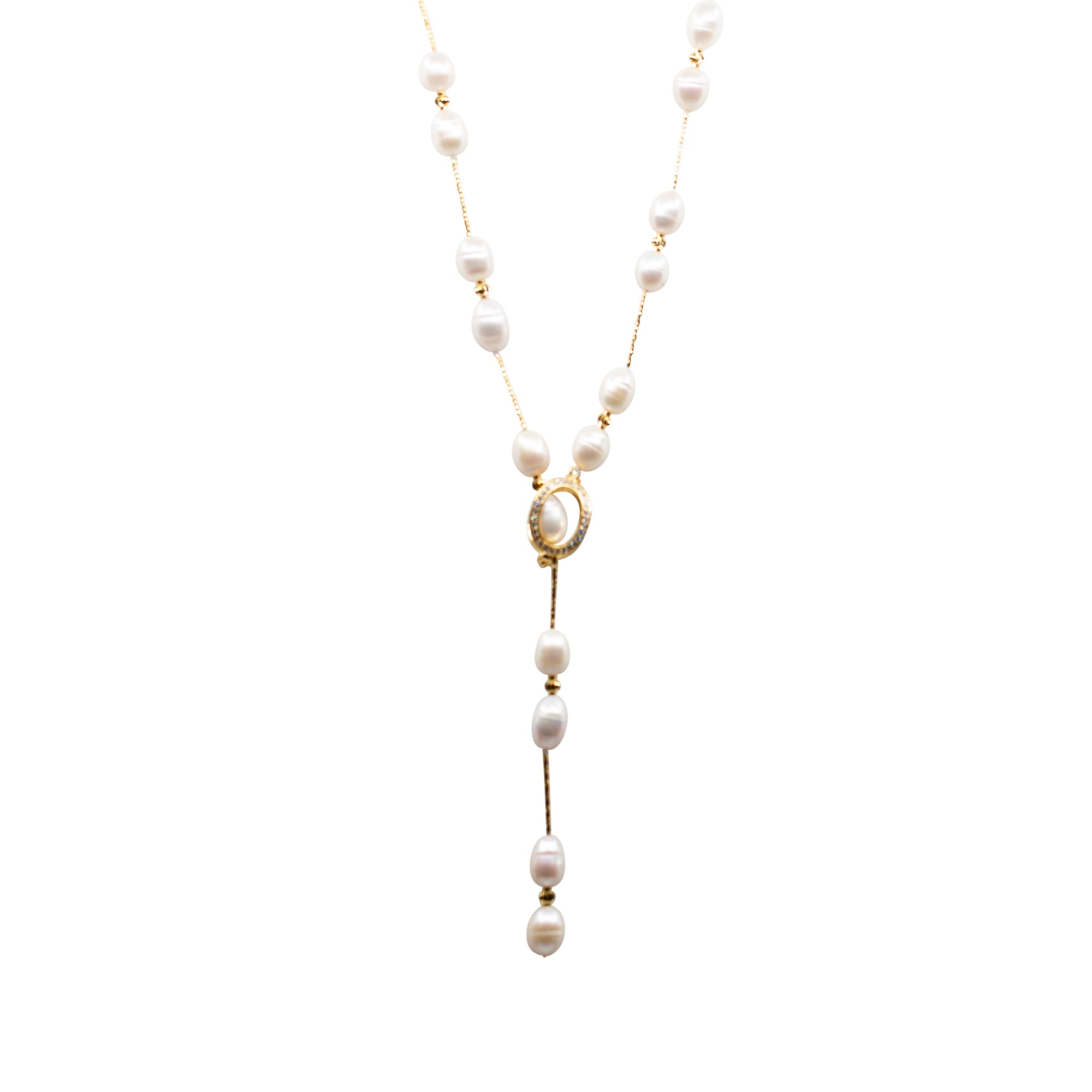 Peggy - Gold-Tone Freshwater Pearl Necklace - The Freshwater Pearl Company