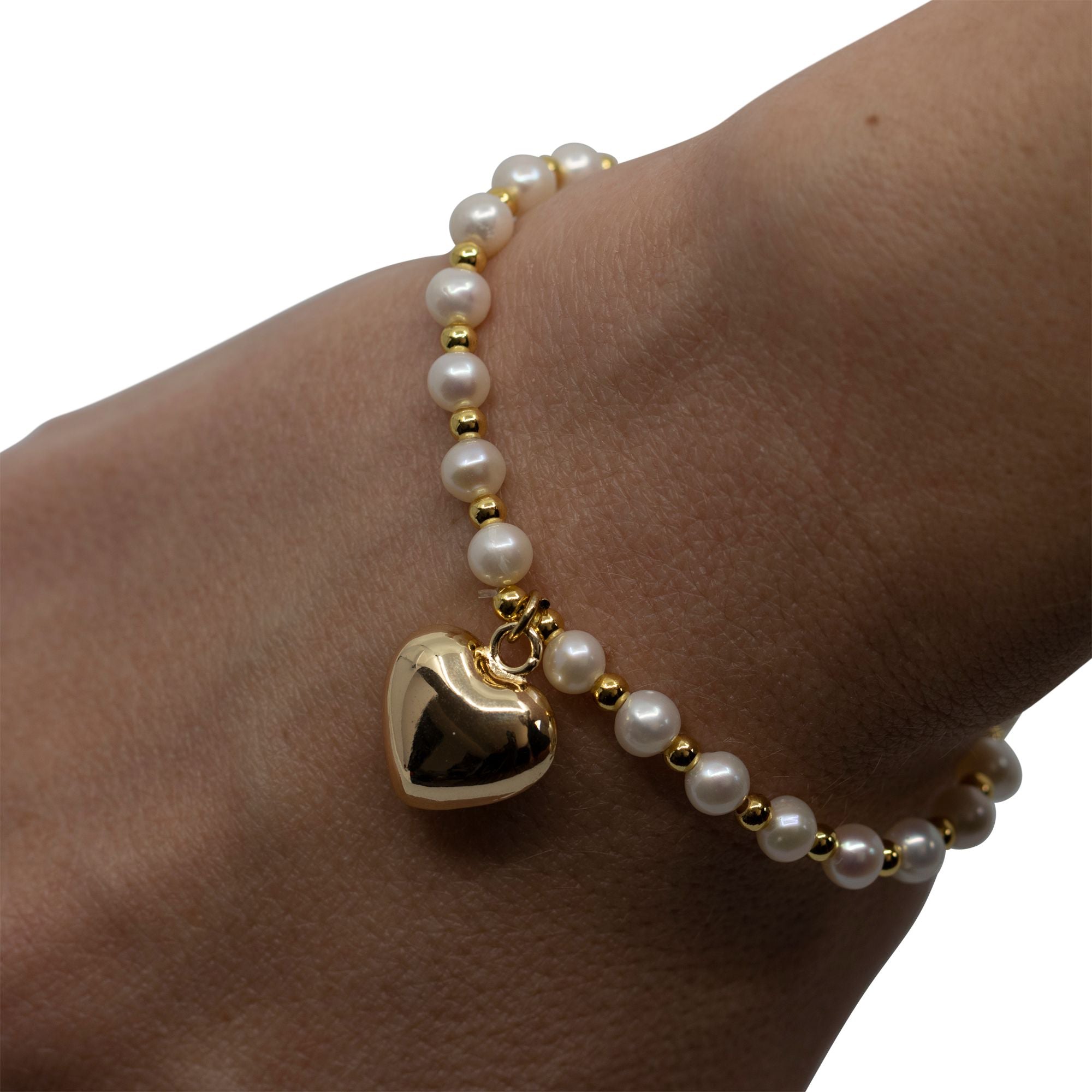 thumbnail image 2 of Genuine Natural White Baroque Freshwater Pearl Stretch Bracelet – 8-9mm – 7.5 Inches – Handmade Beauty 2 of 4
