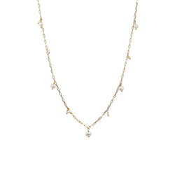 Sandy - Long Gold-Tone Petite Paperclip Freshwater Pearl Necklace