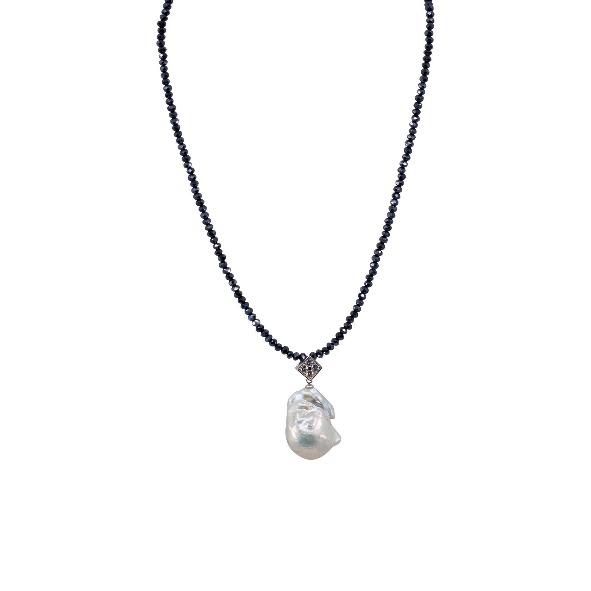 42-Inch Black Akoya Freshwater Pearl Necklace – Baroque 9-10mm Cultured Pearls, Gold Plated
