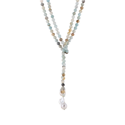 Stephanie - Large baroque pearl lariat necklace (Layered)