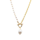 Rayna - Gold-Tone Chain and Freshwater Pearl Necklace