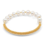 Victoria - Gold-Tone Chain and Freshwater Pearl Bracelet