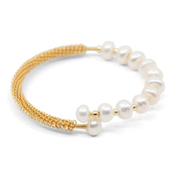 Victoria - Gold-Tone Chain and Freshwater Pearl Bracelet