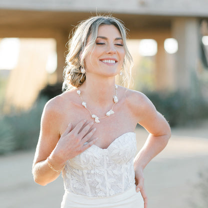necklaces with strapless dresses Alexi Crystal Pearl Necklace - Bridal Dress What Type of Necklaces are